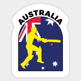 Australia Cricket Batsman Australia Flag Sticker